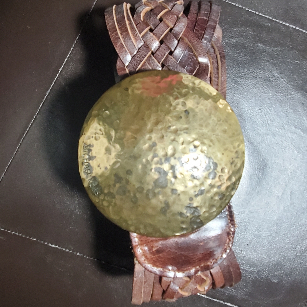 Michael Kors Gold and Brown Belt with Elegant Design